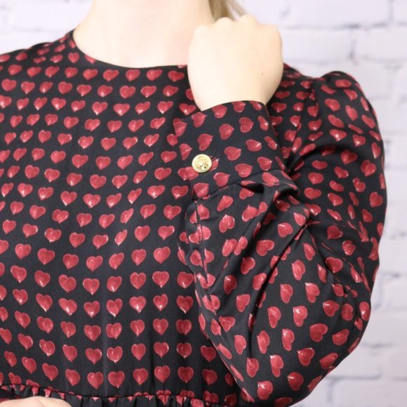 Zara heart long puff sleeve black dress c1 - Picture 4 of 9